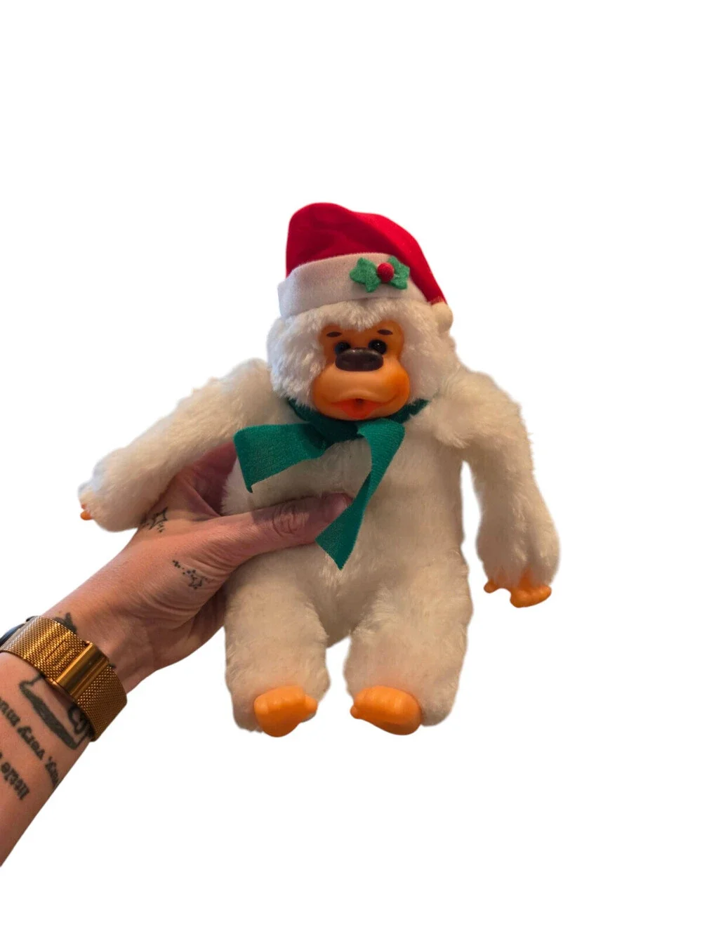 Vintage Fun-World Gonga Plush Santa Hat Gorilla Plush Stuffed Toy Christmas